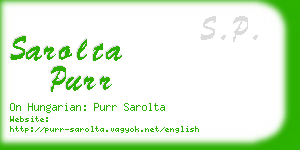 sarolta purr business card